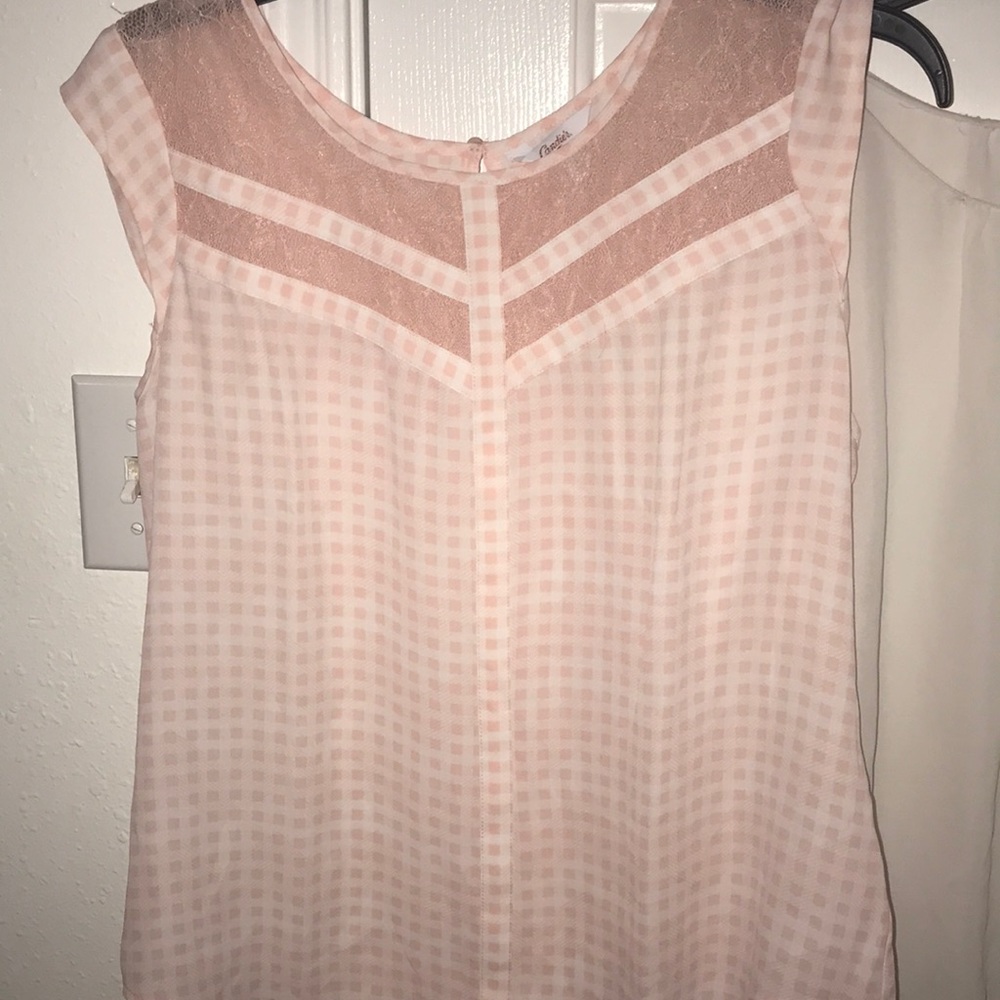 Blouse with lace front